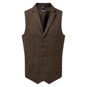 Premier Mens Herringbone Vest / Brown